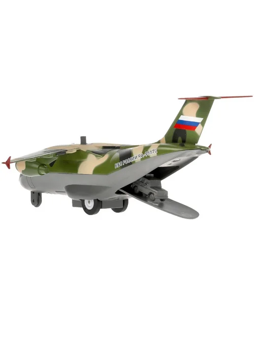 ТехноПарк Игрушка Самолет военно-транспортный 20см со светом и звуком, зеленый, фото 5