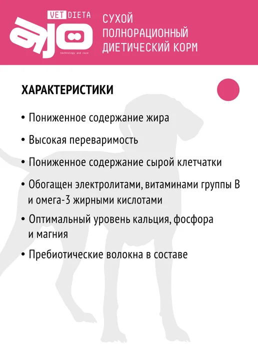 Сухой корм AJO Vetdiet Gastro для собак, 2 кг, фото 3