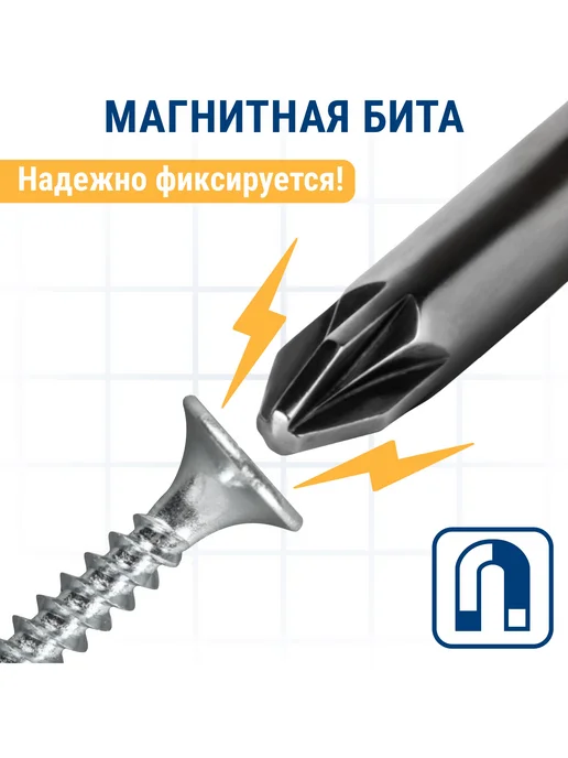 Практика Биты для шуруповерта PH-2 PZ-2 х 50 мм двусторонние, 2x50 мм, 10 шт, фото 5