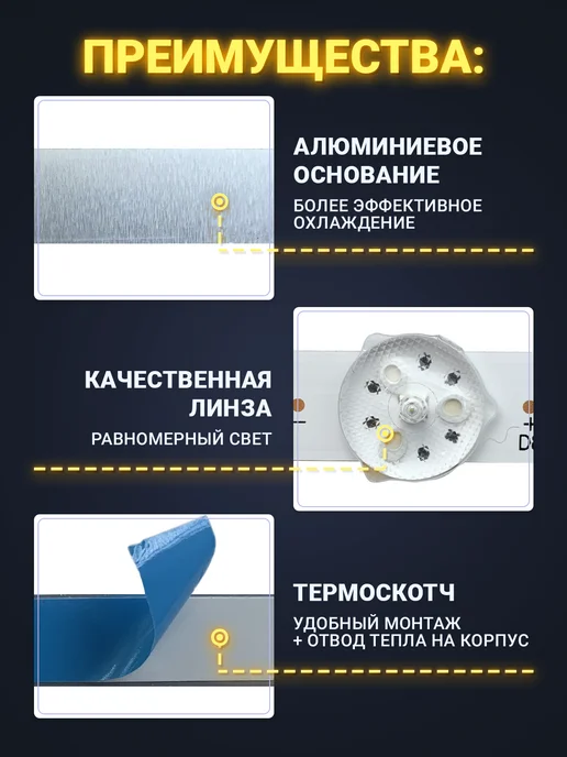 Zipov Подсветка для ТВ Doffler 50KUS65 Hyundai H-LED50EU7008, вариант, фото 2