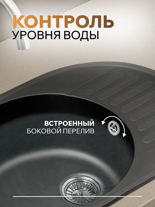 KARL MAYER Мойка для кухни с крылом черная, черный, фото 5