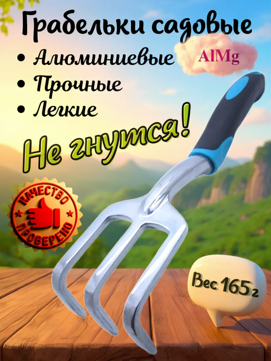 Грабельки садовые Голубые, рыхлитель для почвы