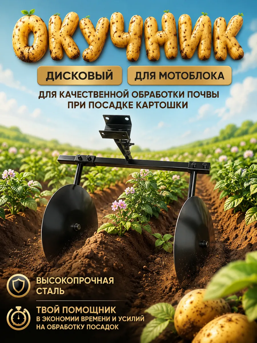 Окучник для мотоблока дисковый Окучиватель для картошки