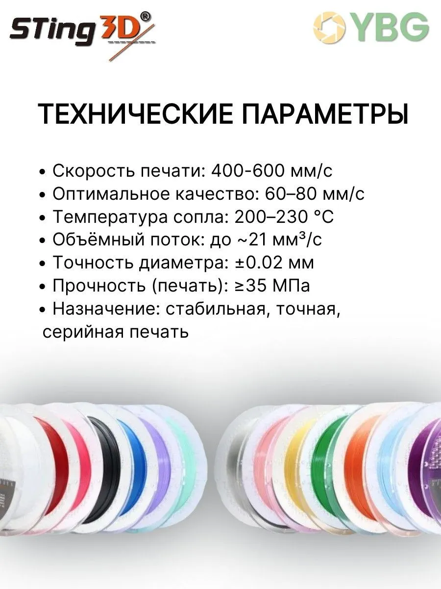 PLA-Hyper пластик для 3D-принтера чёрный — фото 3