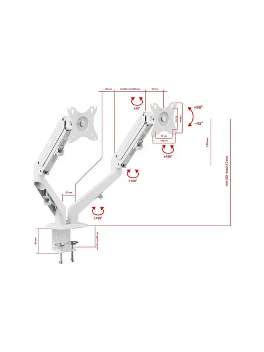UniTeki Кронштейн для двух мониторов FMGT82W, 82 Вт, фото 3