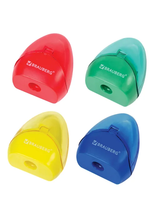Brauberg 12 шт. Точилка для, 1 отверстие, пластиковый корпус, 12 шт, фото 3