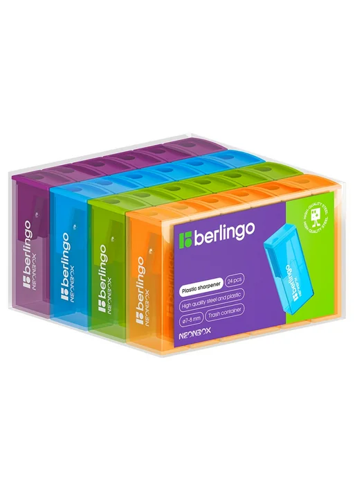 Berlingo 12 шт. Для карандашей точилка, «NeonBox», 1 отверстие, 12 шт, фото 3