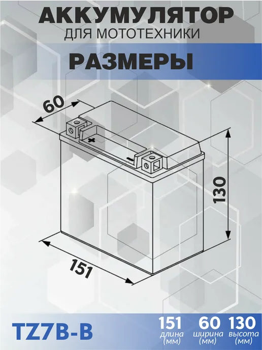 EXIDE Аккумулятор для мото SONIC TORQUE AGM 7Ач 85А TZ7B-B прям, вариант, фото 2