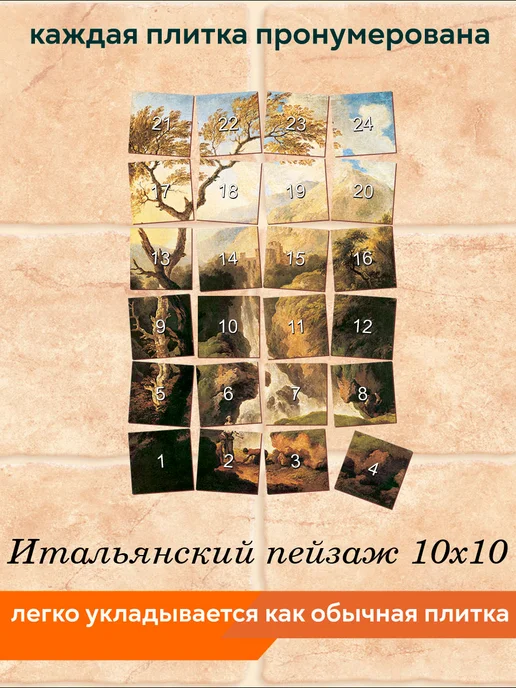 fres-co Панно из керамической плитки Итальянский пейзаж 20х20, 10x10, фото 6