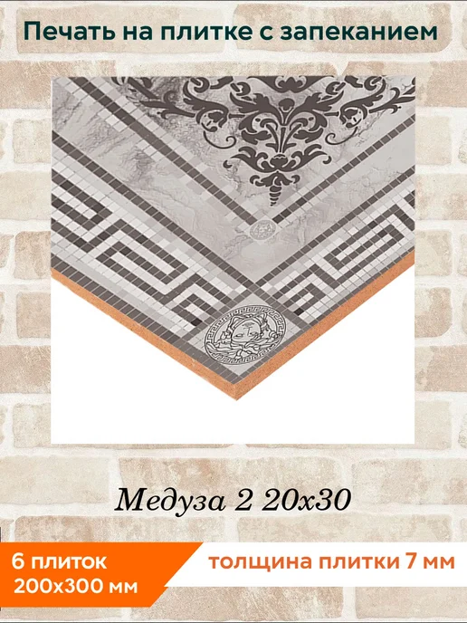 fres-co Панно из керамической плитки Медуза 2 20х20, 20x30, фото 2