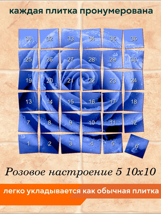 fres-co Панно из керамической плитки Розовое настроение 5 20х30, 10x10, фото 6