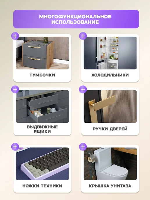 LeFi Стоппер настенный силиконовый демпфер для двери и мебели, белый, фото 4