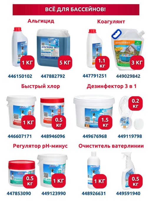 Aqualeon Средство для бассейна Дезинфектор 500 г, 500 г, фото 6