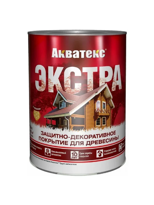 Акватекс Экстра защитно-декоративное покрытие, белый 2.7 л, 800 мл, фото 2