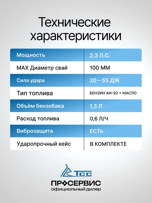 ТСС Копер бензиновый 95GPD (100мм) в кейсе 2,31 л.с. 55 Дж, 2,31 л, фото 8