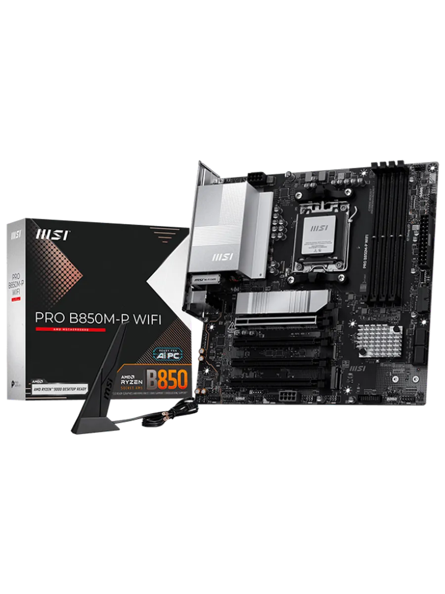 MSI Материнская плата PRO B850M-P WIFI AM5 AMD B850 mATX RTL