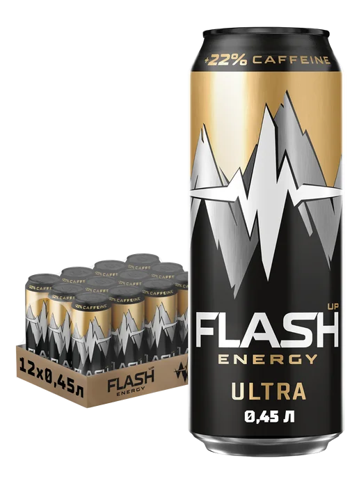 Flash Up Энергетик Флэш Ап Ультра Энерджи, набор 12 шт х 0,45 л, 12 шт, 0,45 л, фото 5