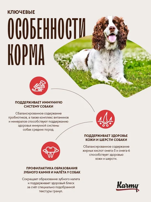 Сухой корм KARMY для собак, средние, 2 кг, фото 2