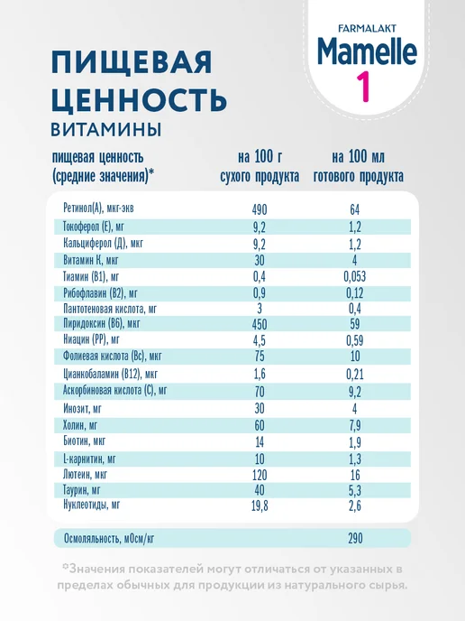 Mamelle Смесь сухая молочная Мамель 1 с 0 до 6 мес, 600г Х 2 шт, 600 г, 2 шт, фото 8