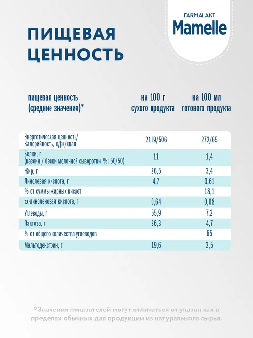 Mamelle Смесь сухая молочная Мамель с 0 до 12 мес, 600г Х 4 шт, 300 г, 3 шт, фото 5
