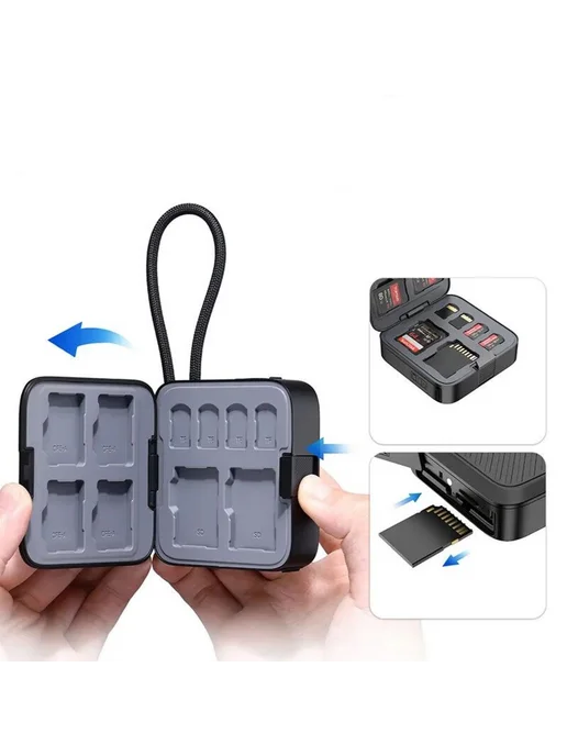Ulanzi Кейс-картридер CRC10 3-in-1 Card Reader Case, черный, фото 4