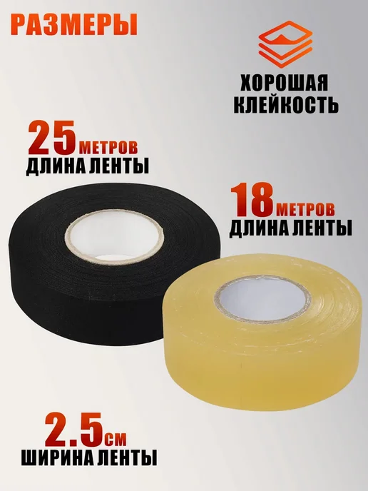 Хоккейная лента для клюшки, цвет черный, прозрачный, черный, фото 5