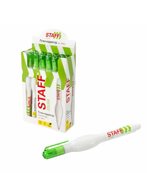 STAFF Корректор ручка, College, ручка 6 мл, 8 шт, 7 мл, фото 2