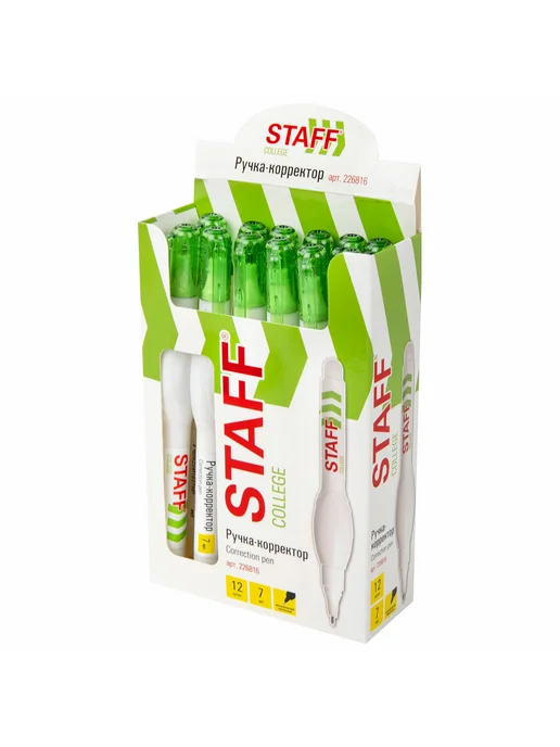 STAFF Корректор ручка, College, ручка 6 мл, 8 шт, 7 мл, фото 4