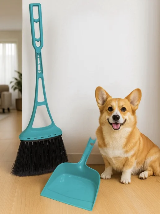 Spin&Clean Веник и совок набор для уборки, голубой, фото 15