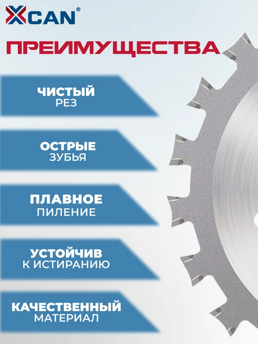 XCAN Диск пильный по дереву, 110х1.6х20х40T, 110x1.6, фото 7