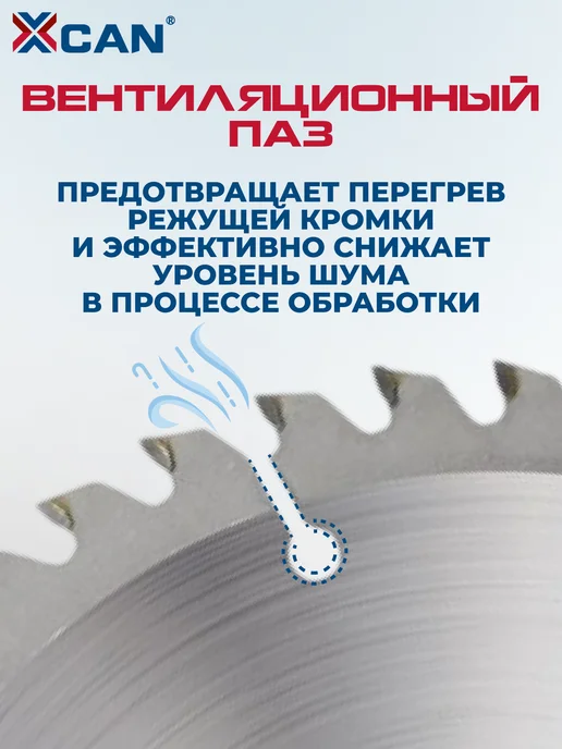 XCAN Диск пильный твёрдосплавный по дереву 160х1,8х20 мм 60Т, 160x1.8x20 мм, фото 5