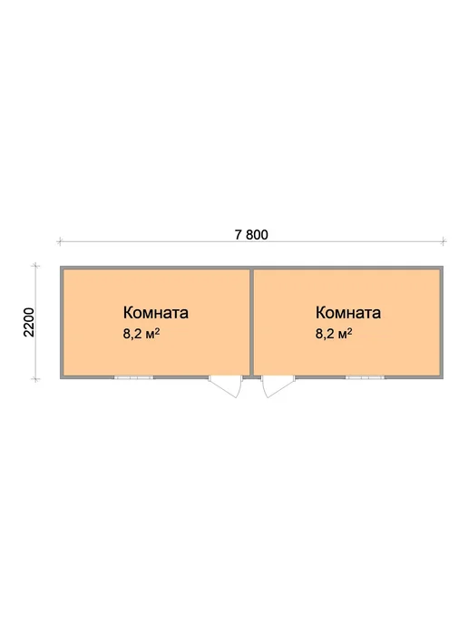Дома VANDA Бытовка 2-х комнатная Лотос-2, 7,8х2,2м, отделка вагонка, вариант, фото 2