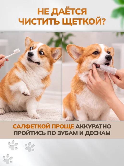 ArtiPets Влажные салфетки для чистки зубов собак и кошек, вариант, фото 2