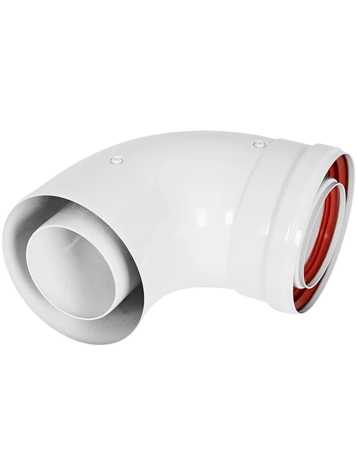 ROMMER Отвод 90° традиционный коаксиальный D60 (п-м) 100 (п-м), вариант, фото 3