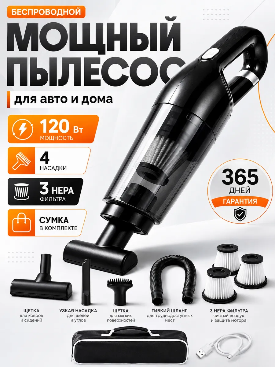 Пылесос для автомобиля беспроводной мощный