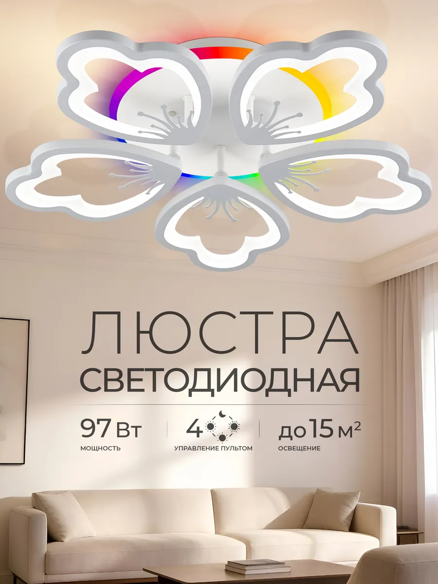 Люстра потолочная светодиодная на кухню, в спальню