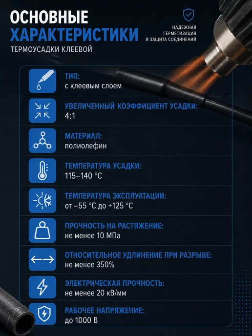 КВТ Термоусадка клеевая термоусадочная трубка для проводов, 4 1 мм, фото 7