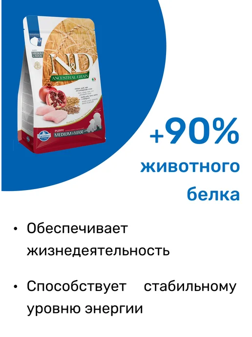 Сухой корм Farmina для собак, крупные, средние, щенки, курица, 2,5 кг, фото 3