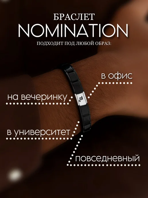 Fabio Ross Collection Браслет Nomination для Скорпиона, черный, фото 4