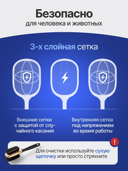 Ура, приехало! Мухобойка электрическая на аккумуляторе от мух и комаров, белый, фото 6