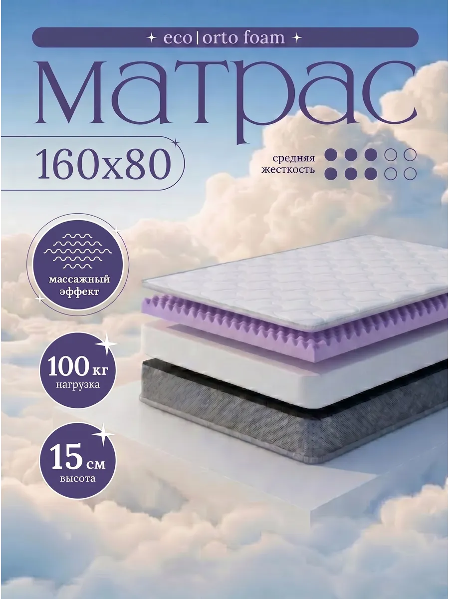 Матрас с массажным эффектом 160х80 см