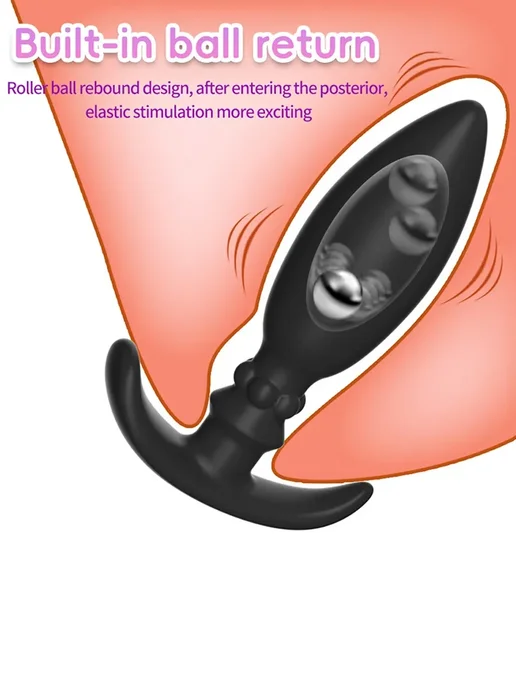 Bestsex Анальная пробка "ANAL VIBRA BUTT PLUG L" 13.4см, черный, фото 4