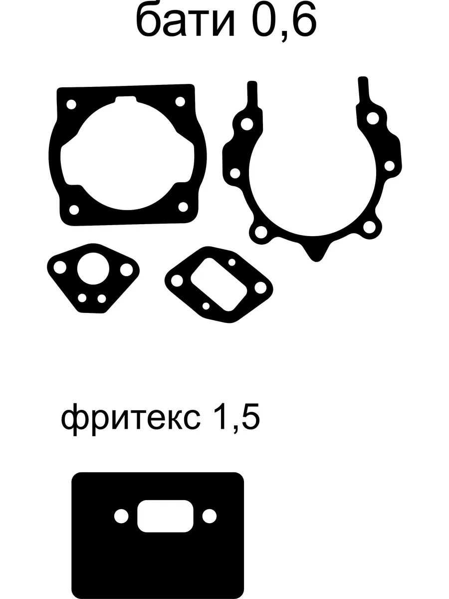 Комплект прокладок 43-52 см3 для бензокосы (новые модели)
