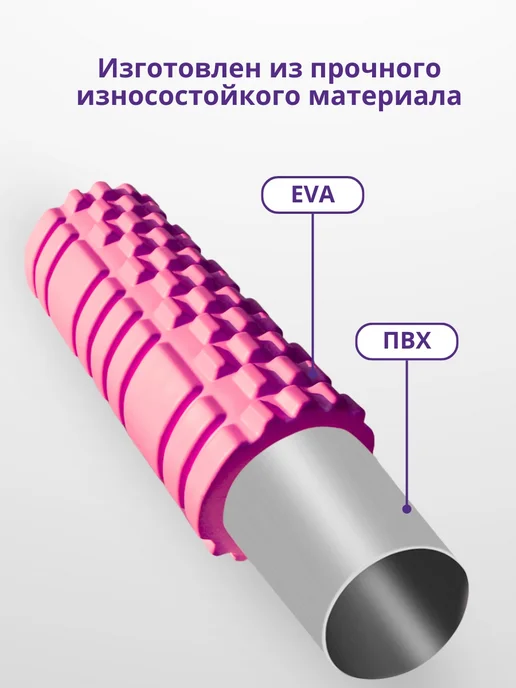 Skidi Ролик массажный спортивный МФР 30 см, розовый, фото 4