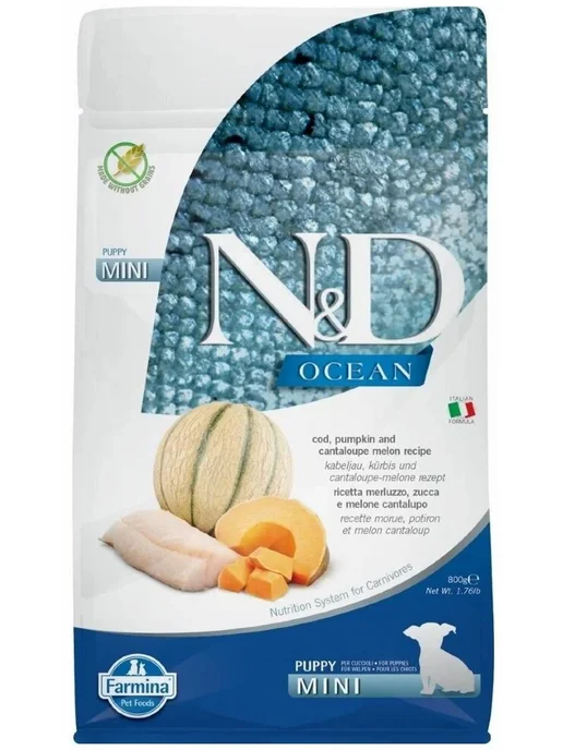 Сухой корм Farmina Ocean Срок для собак, щенки, треска, 0,8 кг, фото 5