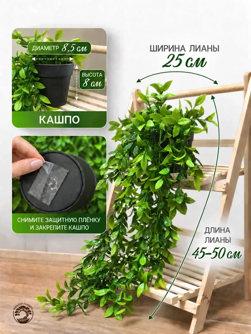 Winter Garden Лиана искусственная в горшке для декора, черный, фото 2