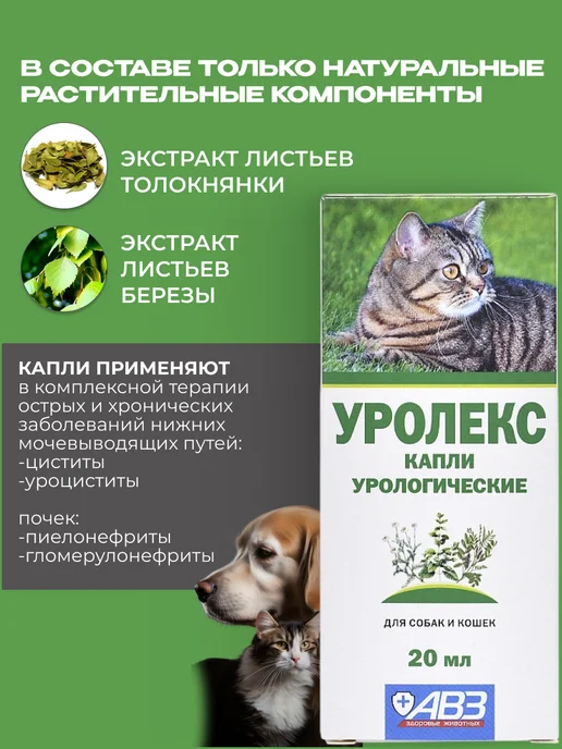 АВЗ Уролекс капли для собак и кошек 20 мл, 20 мл, фото 2