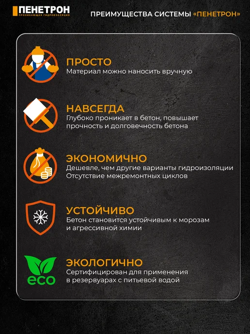 PENETRON Пенетрон Адмикс. Гидроизоляционная добавка в бетон, вариант, фото 2