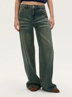 Джинсы широкие со средней посадкой