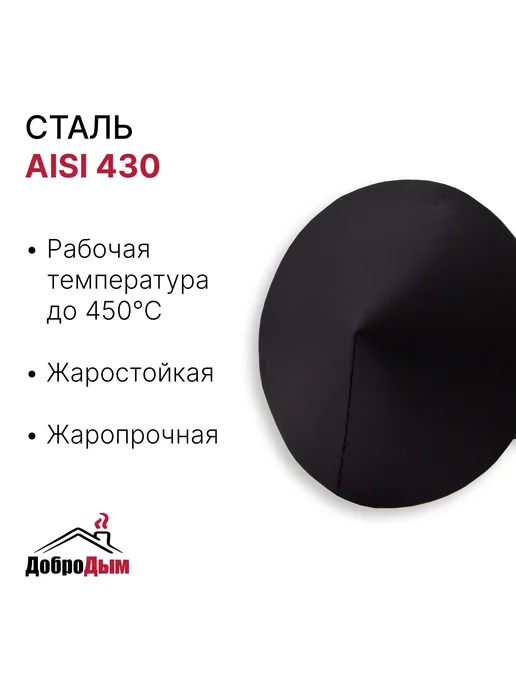 ДоброДым Зонт BLACK D 115мм из нержавеющей стали, черный, фото 2
